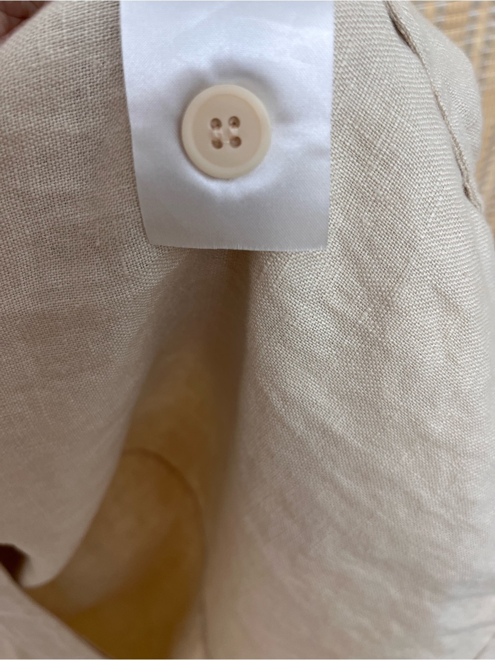 Jason Wu Linen Beige Button-Front Shirt Dress with Dark Belt SZ 8 - Picture 8 of 9